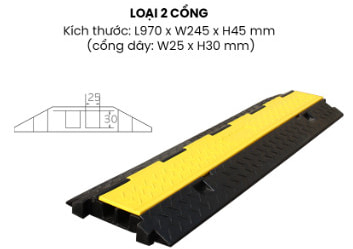 Gờ cao su bảo vệ dây ngầm 2 cổng