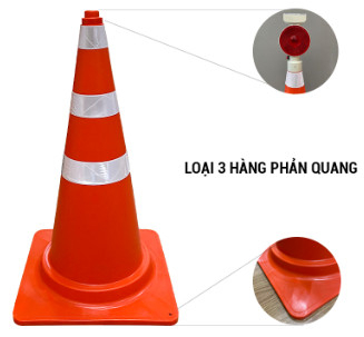 Cọc tiêu giao thông hình chóp 3 hàng