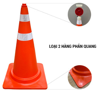 Cọc tiêu giao thông hình chóp 3 hàng